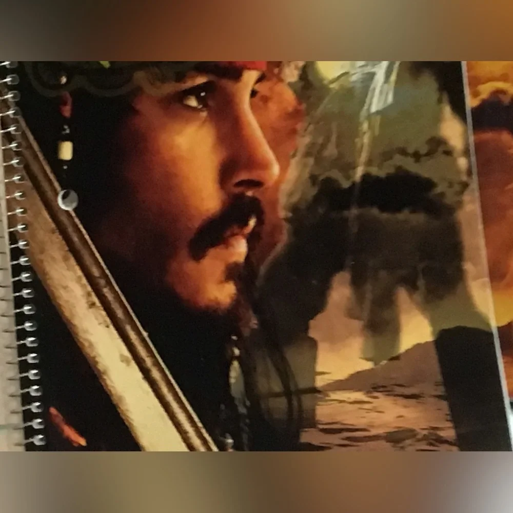 Pirates Caribbean notebook & spiral notebook Johnny Depp & Orlando Bloom